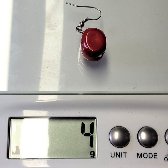 Mini Red Coral Earrings - Picture 6 of 6